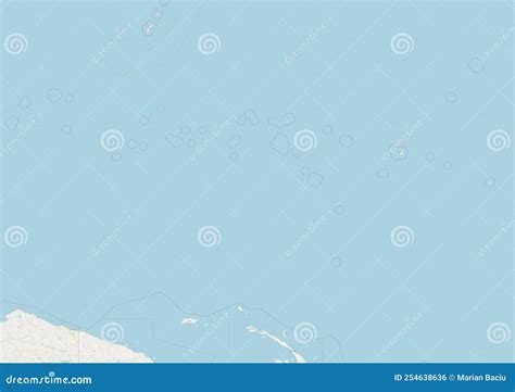Physical Map of the Country of Federated States of Micronesia Colored ...