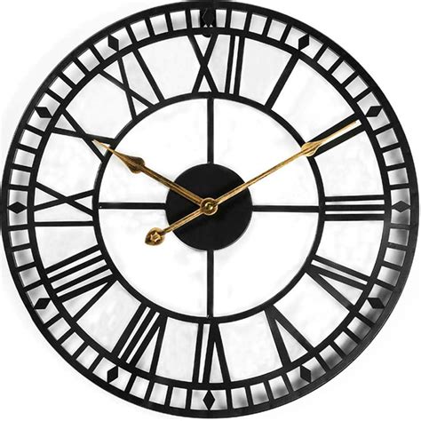 Evursua 24 Inch Large Metal Wall Clock Industrial Wall Art | Desertcart ...
