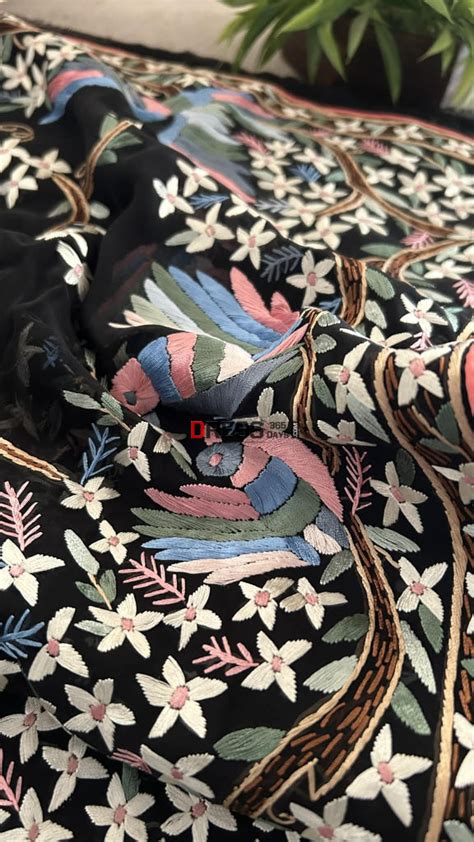 Pre Order Black Multicolour Parsi Gara Saree – Dress365days