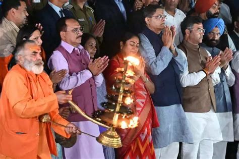 First stop, Yamuna: BJP govt's new journey starts with aarti; CM says ...