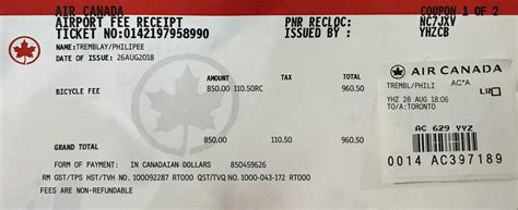 Fillable Air Canada Airline Ticket | Editable Airplane Tickets PSD ...