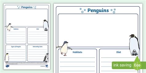 Penguins Fact File Template, Penguin Facts (teacher made)
