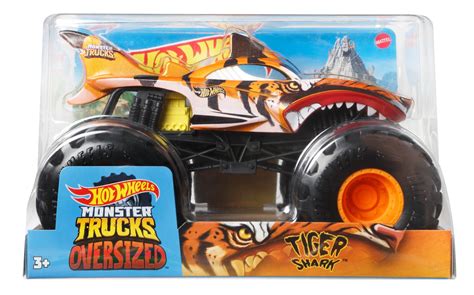Buy Hot Wheels 1:24 Scale Oversized Monster Truck Tiger Shark Die-Cast ...