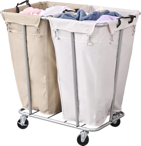 Amazon.com: Yeeoy Large Commercial Laundry Cart with Wheels, Rolling ...