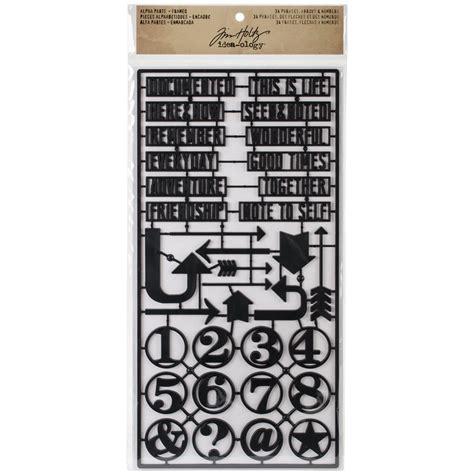 Framed Alpha Parts by Tim Holtz Idea-ology, 34 Pieces, Letters, Numbers ...