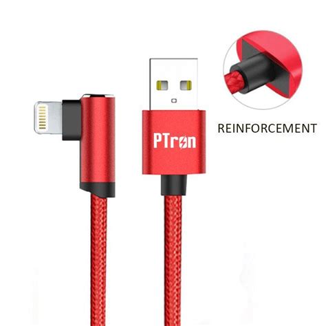 PTron Solero Lite 2A Lightning USB Data Cable L Shape Charging Cable F ...