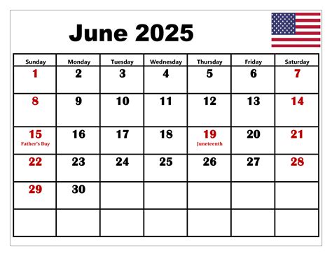 Free Printable June 2025 Calendar with Holidays