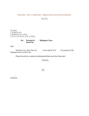 Delinquent Tax Payment Letter - Blank Fillable Template | Fill Out ...