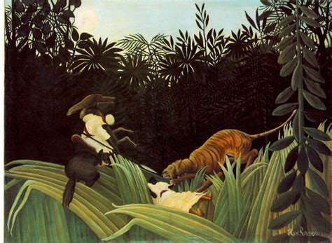 Rousseau,H. Scout Attacked by a Tiger (Eclaireur attaque par (картина ...