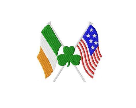 Irish American Flags Machine Embroidery Design St. Patrick's Day ...