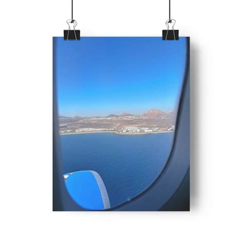Lanzarote Holiday Landing 'Coming into Land' Wall Art Poster ...