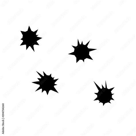 Gunshot hole silhouette icon. Clipart image isolated on white ...