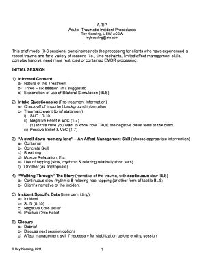 Acute-Traumatic Incident Procedures (A-TIP) Form - Blank Fillable ...