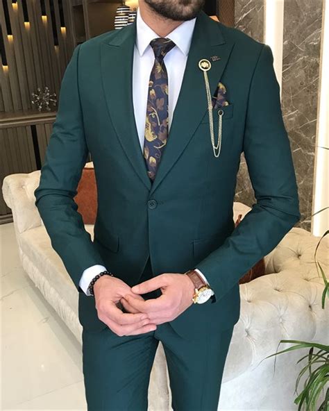 Army Green Single Breasted 3 Piece Suit by Italian Vega® – Italian Vega™