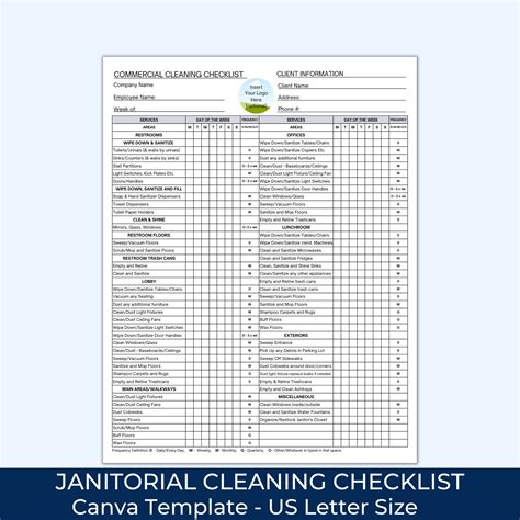 Commercial Cleaning Free Printable Janitorial Checklist