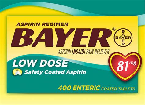 Bayer Low Dose Aspirin 81mg, 400 Safety Coated Tablets for Heart Health - Walmart.com