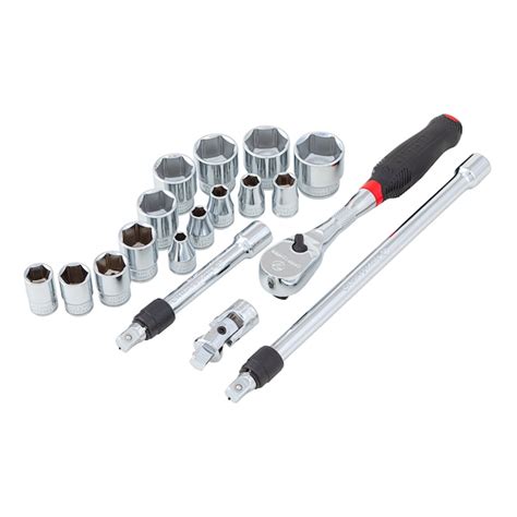 CRAFTSMAN V-Series 3/8-in Drive Standard (SAE) Shallow Socket Set (18 ...