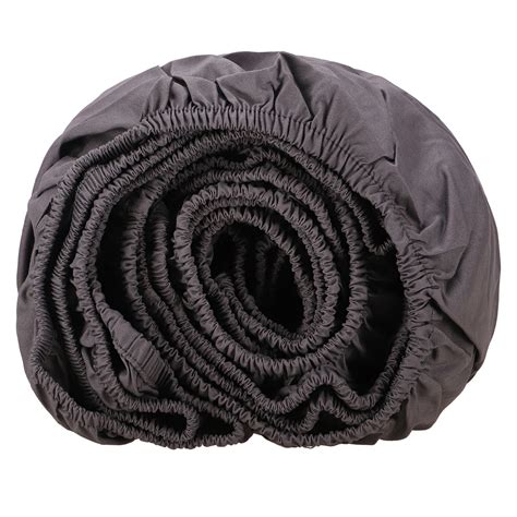 SUNDAY HOME 100% Cotton Percale Cal King-Fitted Sheet - Dark Gray ...