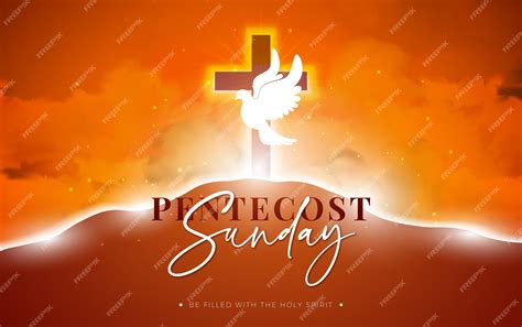 Premium Vector | Pentecost Sunday Christian Holiday Illustration with ...