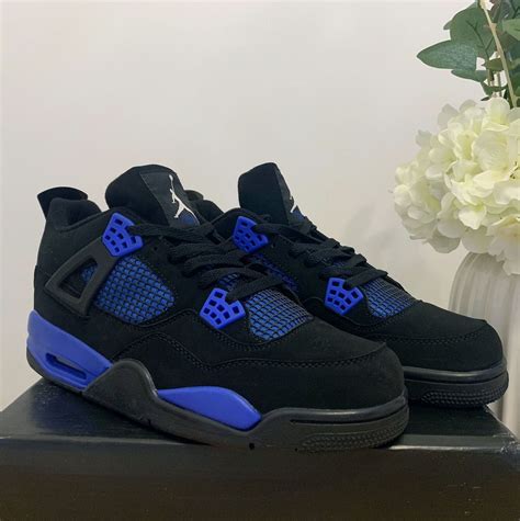 Custom Air Jordan 4 Retro Blue Thunder - Etsy UK