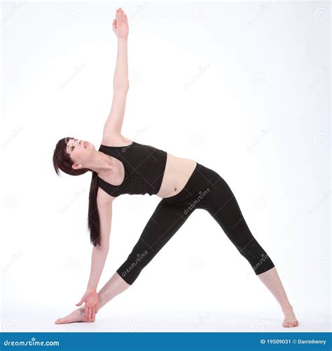 Revolved Triangle Yoga Pose Parivrtta Trikonasana Stock Image - Image ...