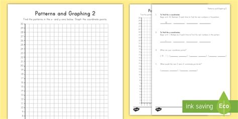Patterns and Graphing (2) Worksheet / Worksheet