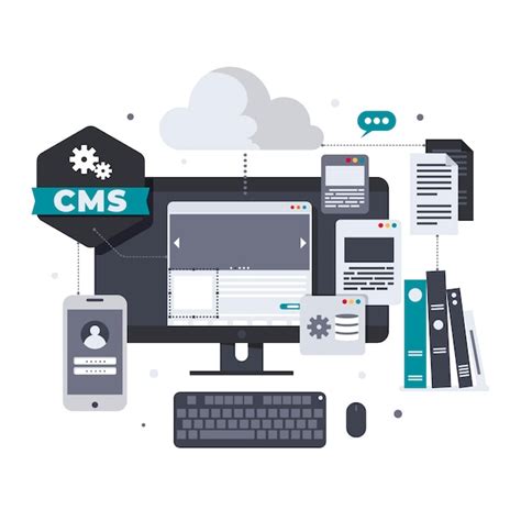 Illustrated cms concept in flat design | Free Vector