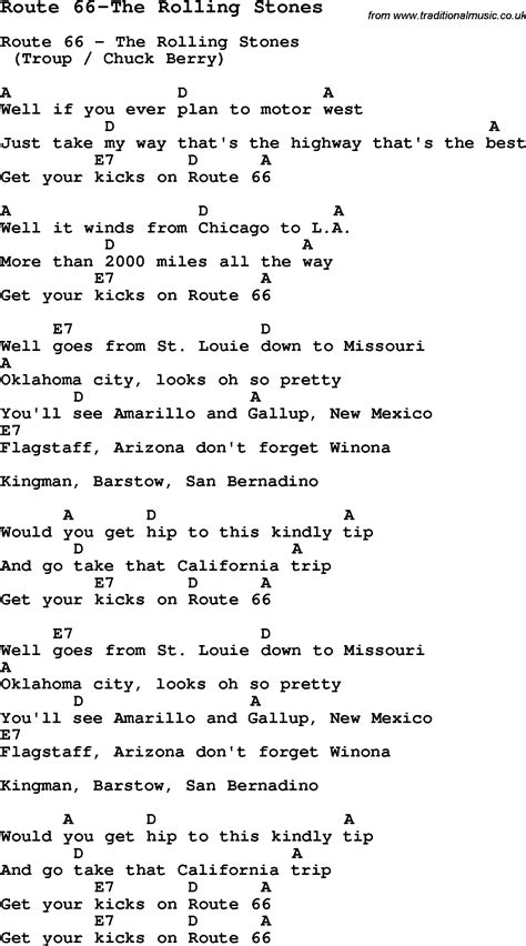 Blues Guitar lesson for Route 66-The Rolling Stones, with Chords, Tabs ...