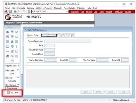 Controls Toolbar