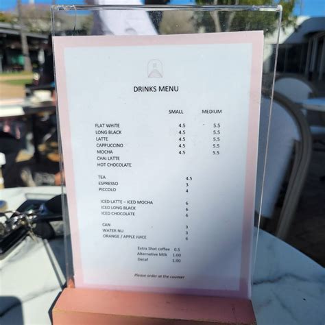 Menu at Rise Bakery Sanctuary Cove, Hope Island