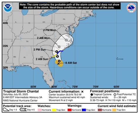 Tropical Storm Chantal Named Off Atlantic Coast: Here's New Projected ...