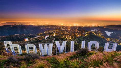 Hollywood Sign Night Wallpaper