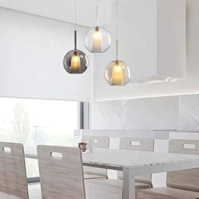 Buy KWOKING Modern 1-Light Pendant Light, Glass Globe Shade Ceiling ...