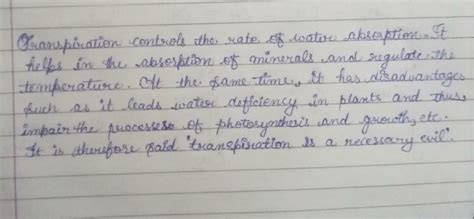 Transpiration is a necessary evil . justify - Brainly.in