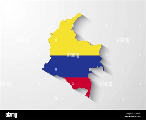 Colombia country map with flag and shadow effect Stock Vector Image & Art - Alamy