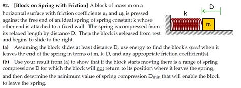 Image result for Spring Force Max Speed of Block with Friction