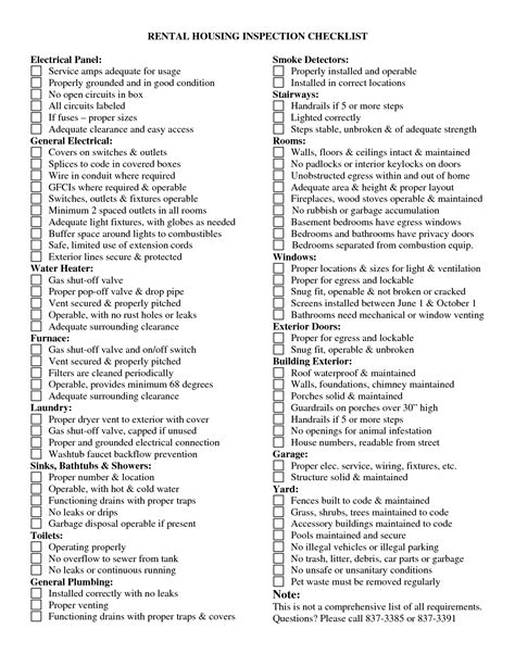 Public Housing Inspection Checklist at Becky Moreno blog