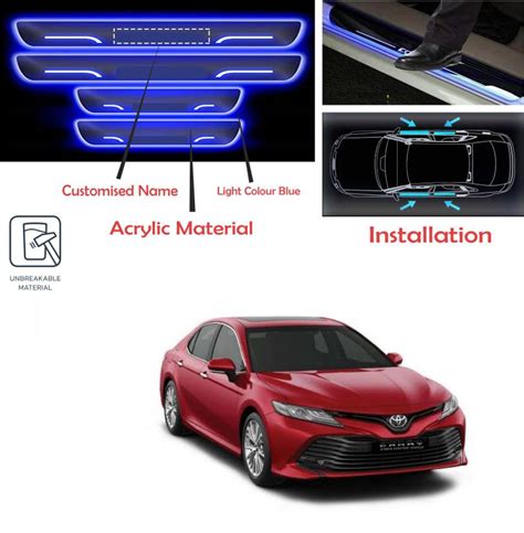 AUTO'SJET ™ Car Sill Plate Foot Step LED Mirror Finish for Camry Door ...