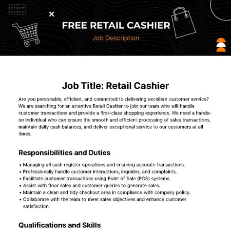 Job Description Template Of Cashier at Jack Belser blog