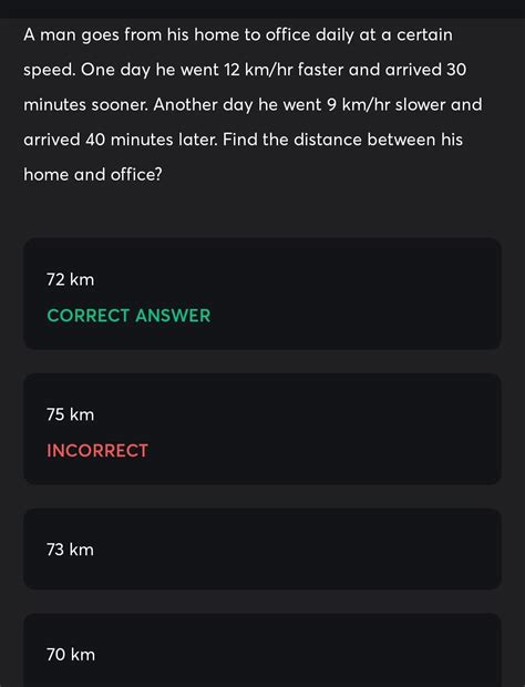 A man goes from his home to office daily at a certain speed. One day he ...