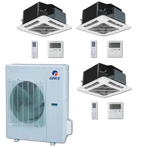 GREE Multi Gen2 Series 30,000 BTU 3-Zone Ceiling Cassette 12K+12K+18K ...