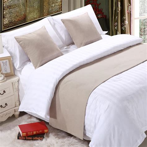 Beige Linen Bed Runners and Matching Cushions Bed Scarves for Foot of ...