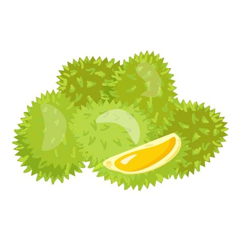 Durian-Dessert-Ikone, Cartoon-Vektor, Bio-Obst, asiatisch frisch ...