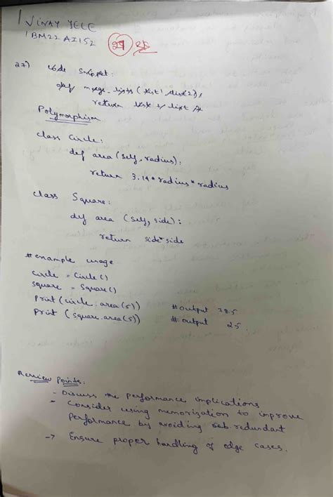 HHC 1BM22AI152 Polymorphism Example & Area Calculation Code - Studocu