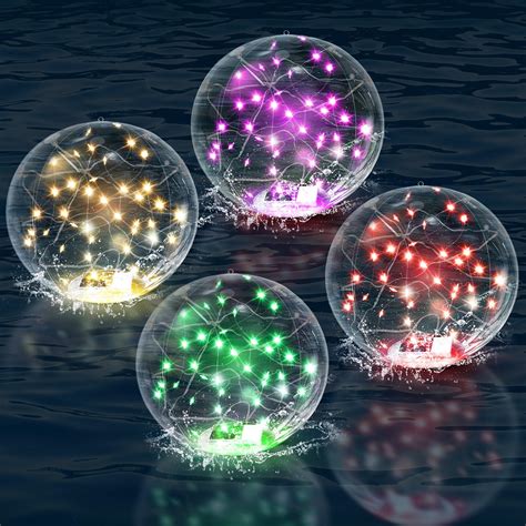 Amazon.com: numiko Solar Floating Pool Lights, 14" Inflatable RGB LED ...