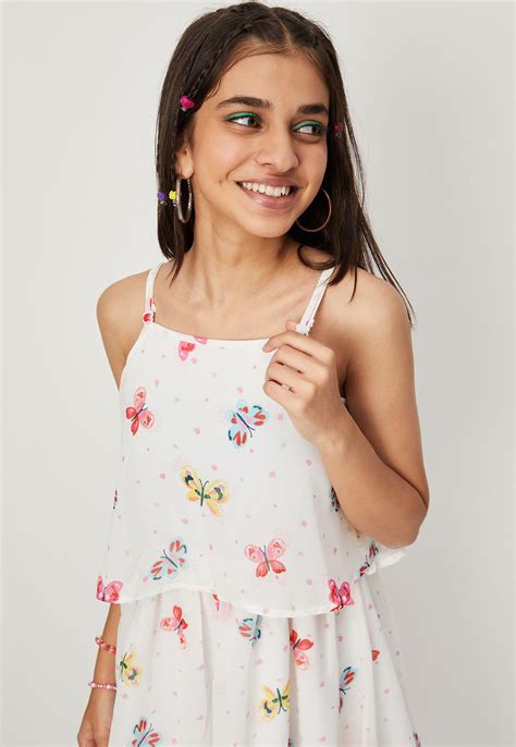 Buy Girls Floral Print Strappy Dress Online at just Rs. 699.0 ...