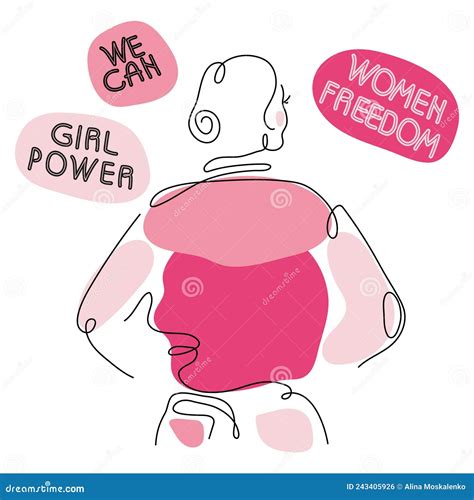 Feminist Girl Power with Quote we CAN, GIRL POWER, Women Freedom ...