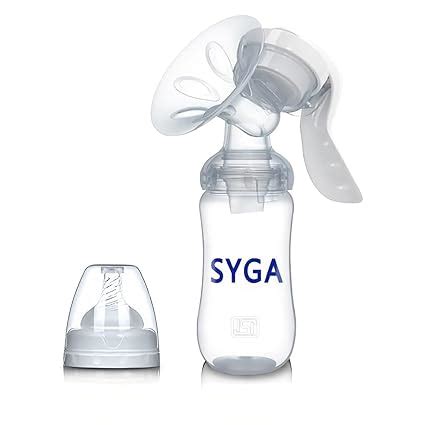 SYGA Manual Breast Pump with Feeding Nipple White-porcelain : Amazon.in ...