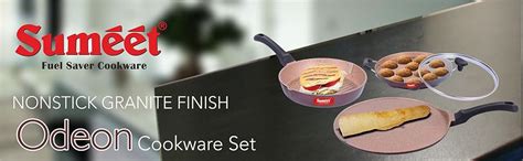 Buy Sumeet Nonstick Granite Finish ODEON cookware set (Round Grill Pan ...