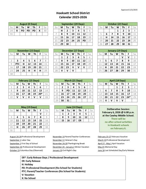 Hooksett School District NH Calendar 25-26 Revised [pdf] - EduCounty